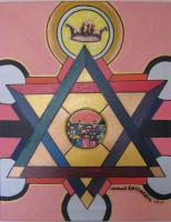 Judaica - Royal Star Of David - Acrylic  Oil On Canvas