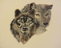 Leaders Of The Pack - Gouache And Watercolour Paintings - By Wendys Wolf, Impressionist Painting Artist