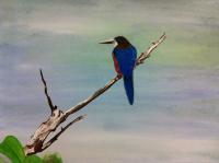 King Fisher - Colors Paintings - By Louis Loo, Realism Impressionism Painting Artist