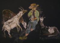 Shepherd - Colors Paintings - By Louis Loo, Impressionism Painting Artist