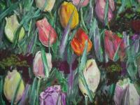 Tulips - Colors Paintings - By Louis Loo, Realism Impressionism Painting Artist