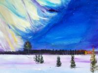 Northern Lights - Colors Paintings - By Louis Loo, Impressionism Painting Artist