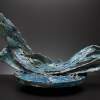 Melding Waters  20W X 12D X 12H - Woodpaint Sculptures - By Rick Pasterchik, Abstract Sculpture Artist