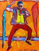 Gangnam Style III - Mixed Media With Acryic On Can Paintings - By Gien San Tan, Figurative Painting Artist