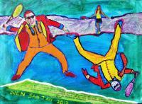 Gangnam Style IV - Mixed Media With Acryic On Can Paintings - By Gien San Tan, Figurative Painting Artist