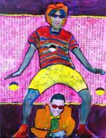 Gangnam Style V - Mixed Media With Acryic On Can Mixed Media - By Gien San Tan, Figurative Mixed Media Artist