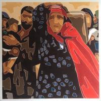 War Refugees - Oil On Linen Paintings - By Varvara Varvara, Abstract-Figurative Painting Artist