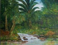 Tropical Waters - Oil On Canvas Paintings - By Lloyd Charvis, Realism Painting Artist