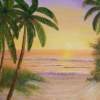 Tropical Sunset - Oil On Canvas Paintings - By Lloyd Charvis, Realism Painting Artist