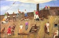 Slave Ship - Oil On Canvas Paintings - By Lloyd Charvis, Realism Painting Artist