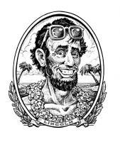 Abes Hawaiian Holiday - Ink Other - By Alan Mac Bain, Cartoon Other Artist