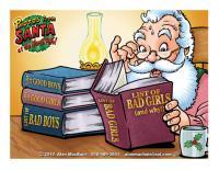 Santas List Of Bad Girls - Ink Line With Photoshop Color Other - By Alan Mac Bain, Cartoon Other Artist