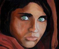 Afghan Girl - Oil On Canvas Paintings - By Peter Seminck, Realism Painting Artist