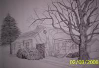 A Friends House - Ink Drawings - By Richard Hall, Ink Drawings Drawing Artist