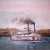 Geomverity Riverboat - Mixed Media Drawings - By Richard Hall, Ink Drawings Drawing Artist