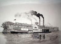 Riverboat Quincy - Ink Drawings - By Richard Hall, Black And White Drawing Artist