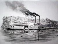 Riverboat Gem City - Ink Drawings - By Richard Hall, Ink Drawings Drawing Artist