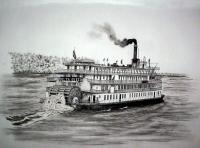 The Delta Queen - Ink Drawings - By Richard Hall, Ink Drawings Drawing Artist
