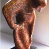 Stooping Figure III - Stone Sculptures - By Gordon Adams, Direct Carving Sculpture Artist