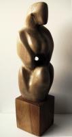 Mother And Child II - Wood Sculptures - By Gordon Adams, Wood Carving Sculpture Artist
