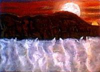 Moon River 5 - Pastel On Panel Paintings - By Brenda Spencer, Seascape Painting Artist