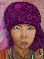Female Villagerse - Color Pencils Drawings - By Brenda Spencer, Portraits Drawing Artist