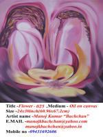 Flower 025 - Oil On Canvas Paintings - By Manoj Kumar Bachchan, Flower Painting Artist