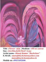 Flower 026 - Oil On Canvas Paintings - By Manoj Kumar Bachchan, Flower Painting Artist