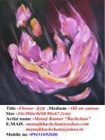 Flower 30 - Oil On Canvas Paintings - By Manoj Kumar Bachchan, Flower Painting Artist
