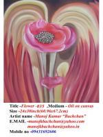 Flower 035 - Oil On Canvas Paintings - By Manoj Kumar Bachchan, Flower Painting Artist