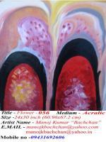 Flower 056 - Acrylics On Canvas Paintings - By Manoj Kumar Bachchan, Flower Painting Artist