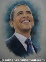 Barack Obama Pastel 14X18 - Pastel Drawings - By Prachya Kunaseth, Portrait Drawing Artist