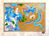 Zal And Simurgh - Gouache Watercolor Paintings - By Farzaneh Ebadifard, Persian Miniature Painting Artist