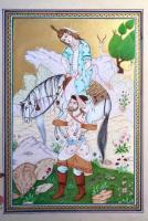 Shirin And Farhad - Gouache Watercolor Paintings - By Farzaneh Ebadifard, Persian Miniature Painting Artist