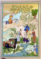 Shirin And Khosrow - Gouache Watercolor Paintings - By Farzaneh Ebadifard, Persian Miniature Painting Artist