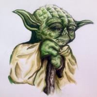 Yoda - Watercolor Paintings - By Dani T, Realism Painting Artist