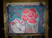 Paintings - Roses Still Life - Acrylic