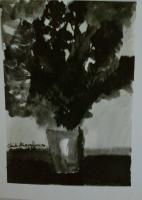 Tree On A Vase - China Ink Paintings - By Claudia Soeiro, China Ink Painting Artist
