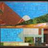 La Ranch House With Pool And Gardens Abstract - Stained Glass Mosaic Paintings - By Tatiana Isotov, Glass Mosaic Painting Painting Artist