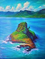 Mokolii Island - Prof Qlty Oil On 3X P Cnv Paintings - By Joseph Ruff, Realism Painting Artist