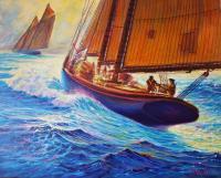 Sailingboats - Men Of Gloucester - Prof Qlty Oil On 3X P Cnv