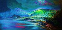 Seascapes - Green Glow - Prof Qlty Oil On 3X P Cnv