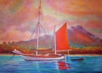 Sailingboats - Mango Sail - Prof Qlty Oil On 3X P Cnv