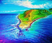 Islands - Kaena Point Refractions - Prof Qlty Oil On 3X P Cnv