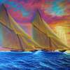 Magnificent Sea - Prof Qlty Oil On 3X P Cnv Paintings - By Joseph Ruff, Realism Painting Artist