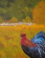 Coq Bleue - Acrylic Paintings - By Lise-Marielle Fortin, Impressionnisme Painting Artist