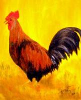 Le Coq A Clo - Acrylic Paintings - By Lise-Marielle Fortin, Impressionnisme Painting Artist