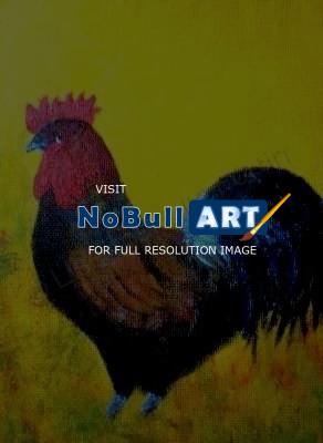 Rooster - Blue Tale - Acrylic