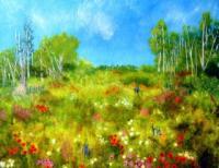 Bouleaux Blancs - Acrylic Paintings - By Lise-Marielle Fortin, Impressionnisme Painting Artist