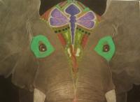 Elephant Survival - Prismacolor Drawings - By Tori Kungli, Realism Drawing Artist